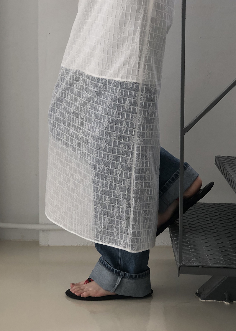 see-through long skirt(2color)
