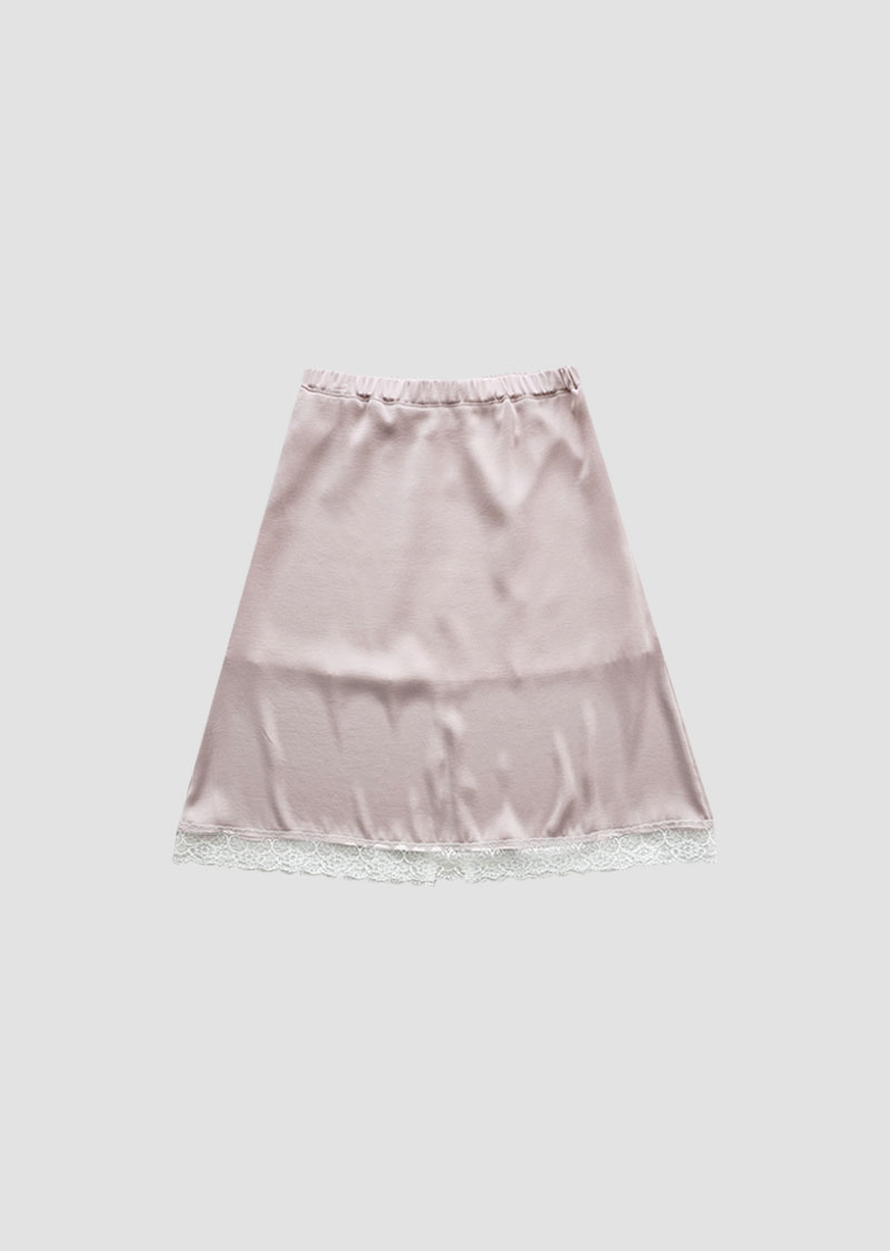Satin lace skirt(2color)